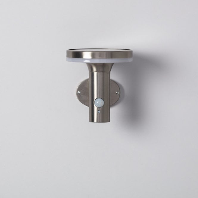 Edit Lighting Edit Helios Inox Outdoor Solar Wall Light with PIR Motion Sensor In Stainless Steel Finish