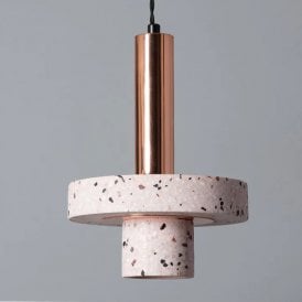 Edit Hestia Single Light Ceiling Pendant In Pink & Gold Finish