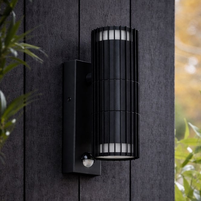 Edit Lighting Edit Hibiscus Outdoor Up & Down Wall Light With PIR - Black