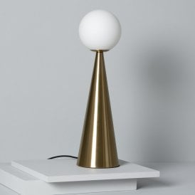 Edit Hipias Single Light Table Lamp In Gold Finish With White Glass