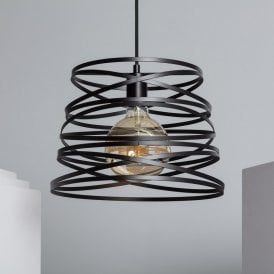 Edit Hura Single Light Ceiling Pendant Light In Black Finish