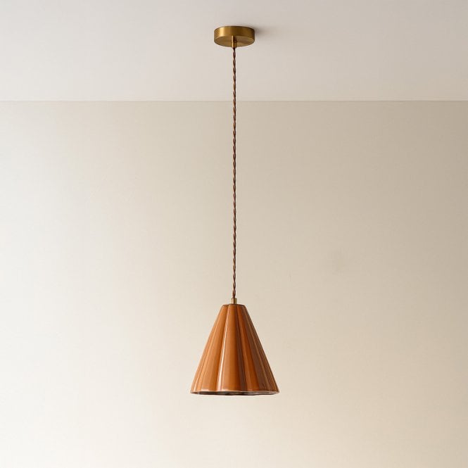 Edit Lighting Edit Iris Ceramic Ceiling Pendant Light - Brown