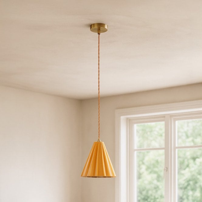 Edit Lighting Edit Iris Ceramic Ceiling Pendant Light - Mustard