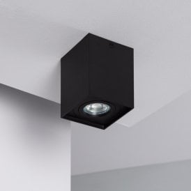 Edit Jasper Flush Single Light Ceiling Spotlight In Black Finish