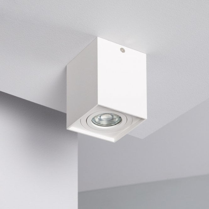 Edit Lighting Edit Jasper Flush Single Light Ceiling Spotlight In White Finish
