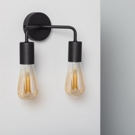 Edit Jayso 2 Light Wall Fitting in Black Finish