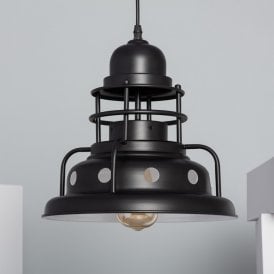 Edit Kahawa Single Light Ceiling Pendant Light In Black Finish