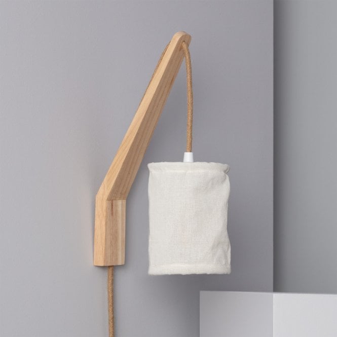 Edit Lighting Edit Kanzu Single Light Wall Fitting In White Finish with Plug
