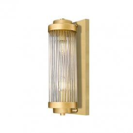 Edit Karolina 2 Light Wall Fitting In Matt Gold Finish With Clear Glass