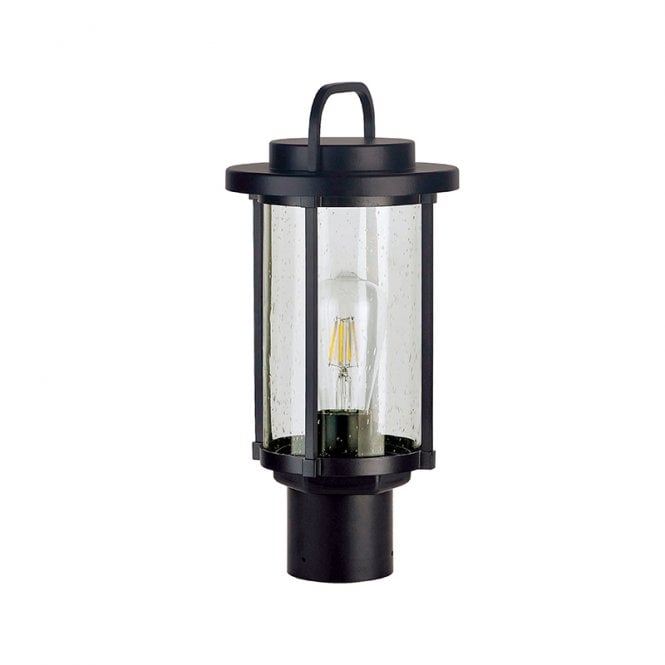 Edit Lighting Edit Kimolos Single Light Outdoor Pedestal In Black Finish