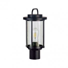 Edit Kimolos Single Light Outdoor Pedestal In Black Finish