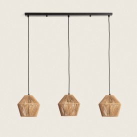 Edit Kirito 3 Light Bar Ceiling Pendant In Natural Rattan Finish