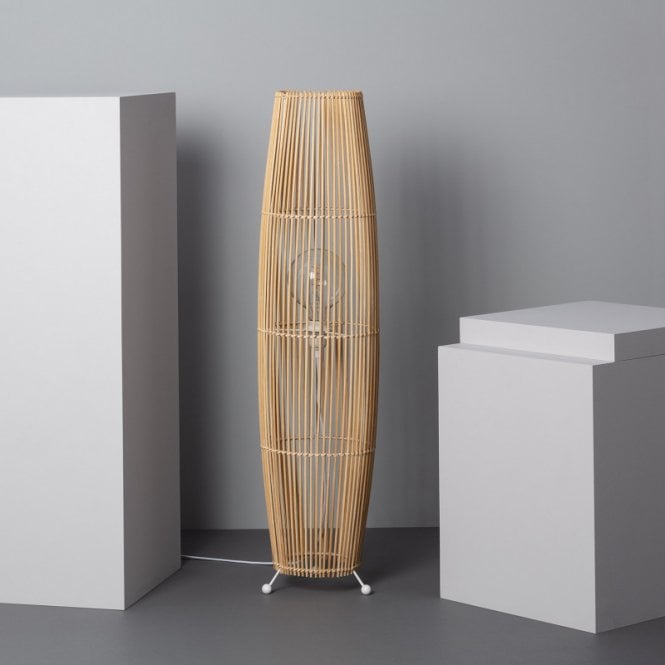 Edit Lighting Edit Komu Bamboo Single Light Floor Lamp In Natural Finish