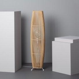 Edit Komu Bamboo Single Light Floor Lamp In Natural Finish