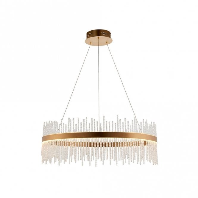 Edit Lighting Edit Langham Glass LED Chandelier in Brushed Gold Finish