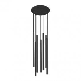 Edit Laser 7 Light Cluster Ceiling Pendant In Black Finish