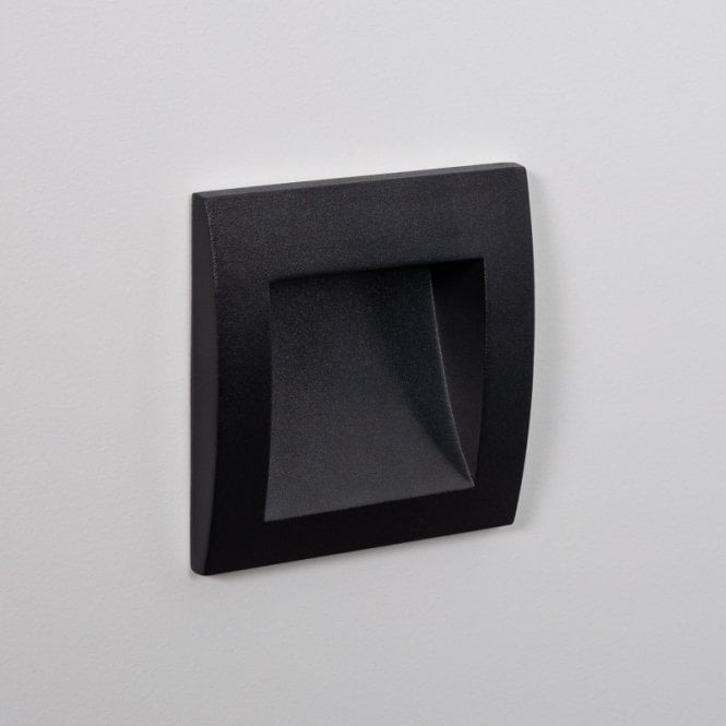 Edit Lighting Edit Leif 4W Warm White LED Outdoor Square Recessed Wall Light In Black Finish