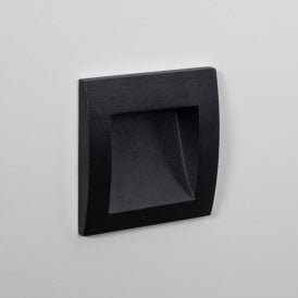 Edit Leif 4W Warm White LED Outdoor Square Recessed Wall Light In Black Finish