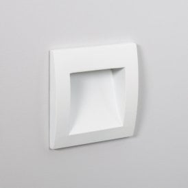 Edit Leif 4W Warm White LED Outdoor Square Recessed Wall Light In White Finish