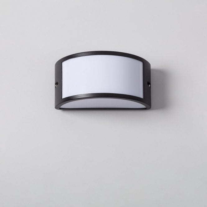 Edit Lighting Edit Lenir Single Light Outdoor Flush Wall Fitting in Black Finish With Opal Diffuser
