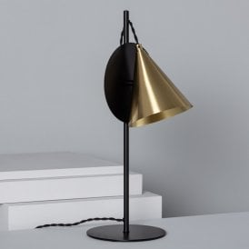 Edit Liceo Single Light Table Lamp In Black and Gold Finish