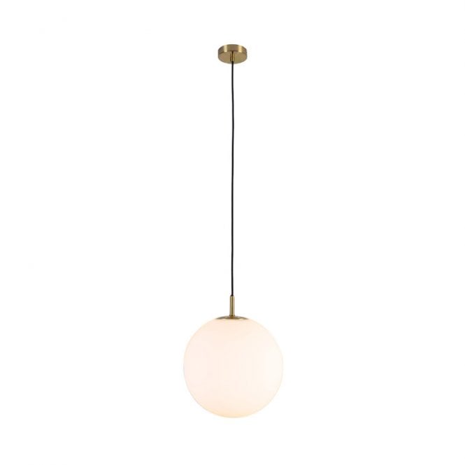 Edit Lighting Edit Logan 300 Glass Ceiling Pendant Light - Brass & White