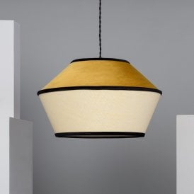 Edit Lyco Trompa Velvet Single Light Ceiling Pendant Fitting in Multi-Coloured Fabric