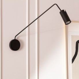 Edit Magno Single Light Adjustable Wall Fitting In Black Finish