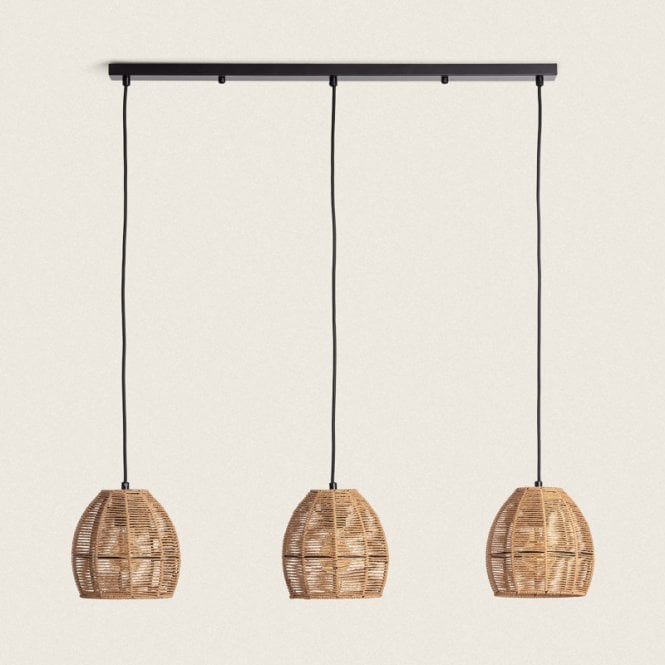 Edit Lighting Edit Mahali 3 Light Bar Ceiling Pendant In Natural Finish