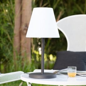 Edit Maipo Single Light Aluminium Outdoor Table Lamp In  Black and White Finish