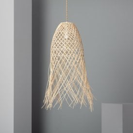 Edit Majani Single Light Rattan Ceiling Pendant In Natural Finish