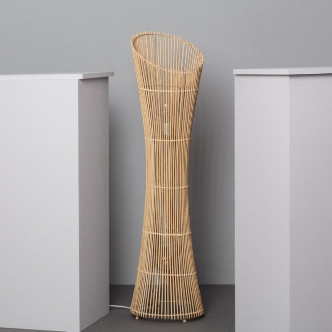Edit Lighting Edit Marady 2 Light Floor Lamp In Natural Bamboo Finish