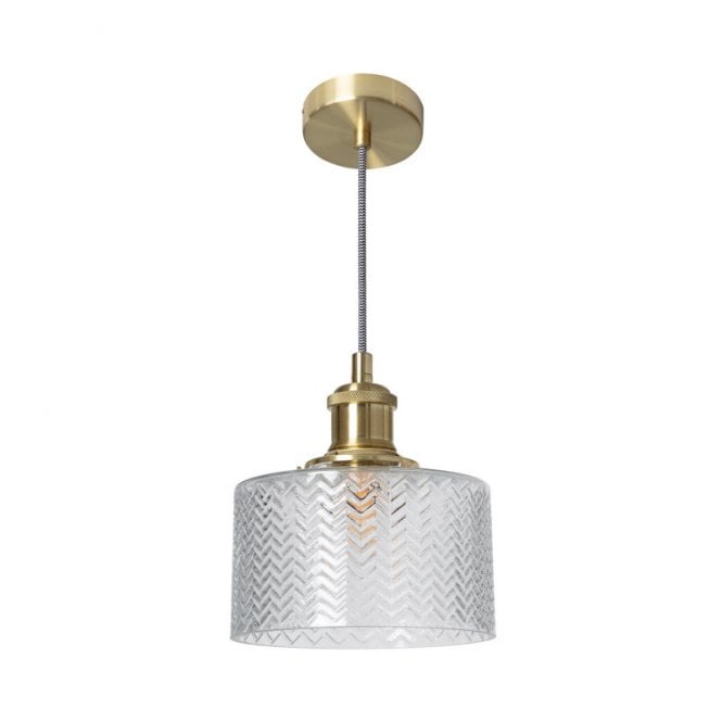 Edit Lighting Edit Matisse Single Light Glass Ceiling Pendant In Gold Finish With Clear Glass
