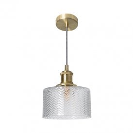 Edit Matisse Single Light Glass Ceiling Pendant In Gold Finish With Clear Glass