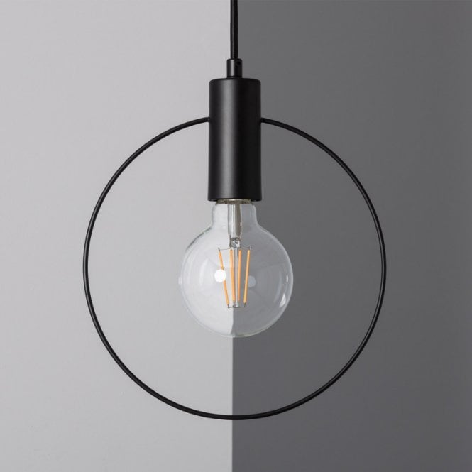 Edit Lighting Edit Mini Otos Single Light Ceiling Pendant In Black Finish