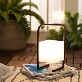 Edit Mkono Portable Outdoor LED Table Lamp With USB Rechargeable Battery In White & Black Finish