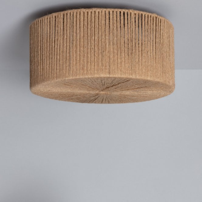Edit Lighting Edit Modigliani Single Light Rattan Flush Ceiling Fitting In Natural Finish