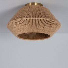 Edit Moksha Single Light Flush Ceiling Fitting In Natural Rope Finish