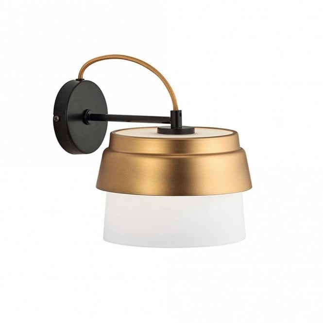 Edit Lighting Edit Morgan Single Light Wall Fitting In Black and Gold Finish