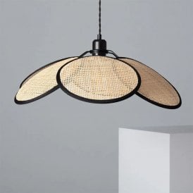 Edit Nirvana Single Light Ceiling Pendant In Black & Natural Finish
