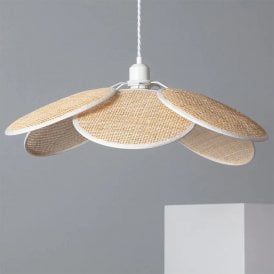 Edit Nirvana Single Light Ceiling Pendant In White & Natural Finish