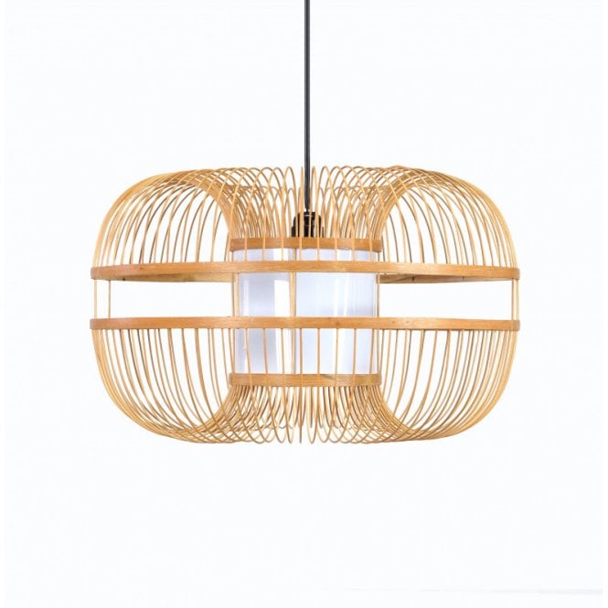 Edit Lighting Edit Ofelia Ceiling Pendant Shade In Natural Rattan Finish