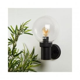 Edit Optic Single Light Outdoor Wall Fitting in Black Finish