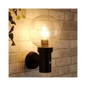 Edit Optic Single Light Outdoor Wall Fitting in Black Finish with Dusk to Dawn Sensor