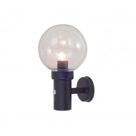Edit Optic Single Light Outdoor Wall Fitting in Black Finish with PIR Sensor