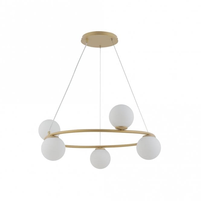 Edit Lighting Edit Orb 5 Light Ceiling Pendant in Gold & White Finish