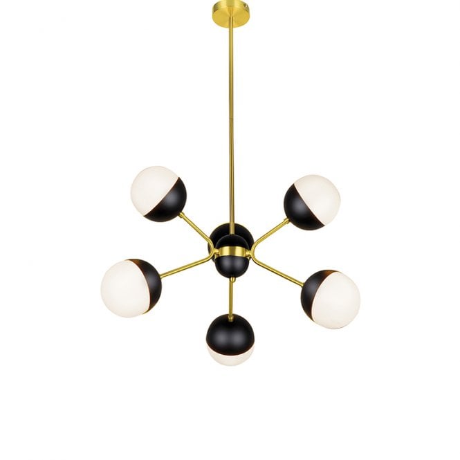 Edit Lighting Edit Orbit 6 Arm Ceiling Pendant Light In Black and Gold Finish