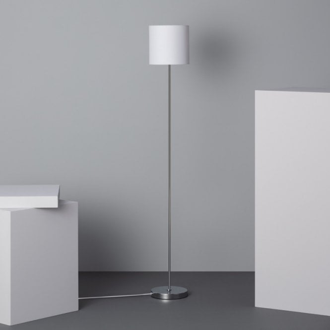Edit Lighting Edit Pangiri Single Light Floor Lamp In Polished Chrome Finish With White Shade
