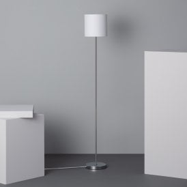 Edit Pangiri Single Light Floor Lamp In Polished Chrome Finish With White Shade