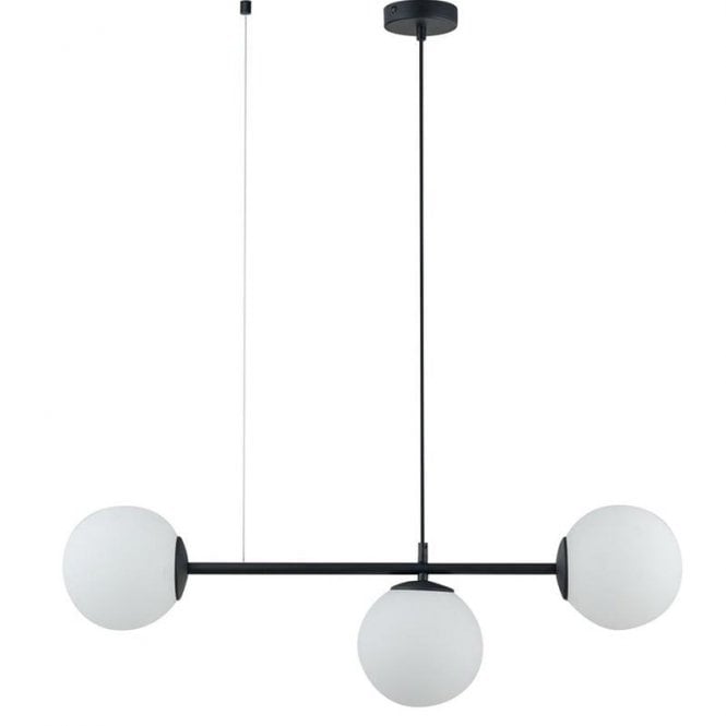 Edit Lighting Edit Perry 3 Light Bar Ceiling Pendant In Black and White Finish
